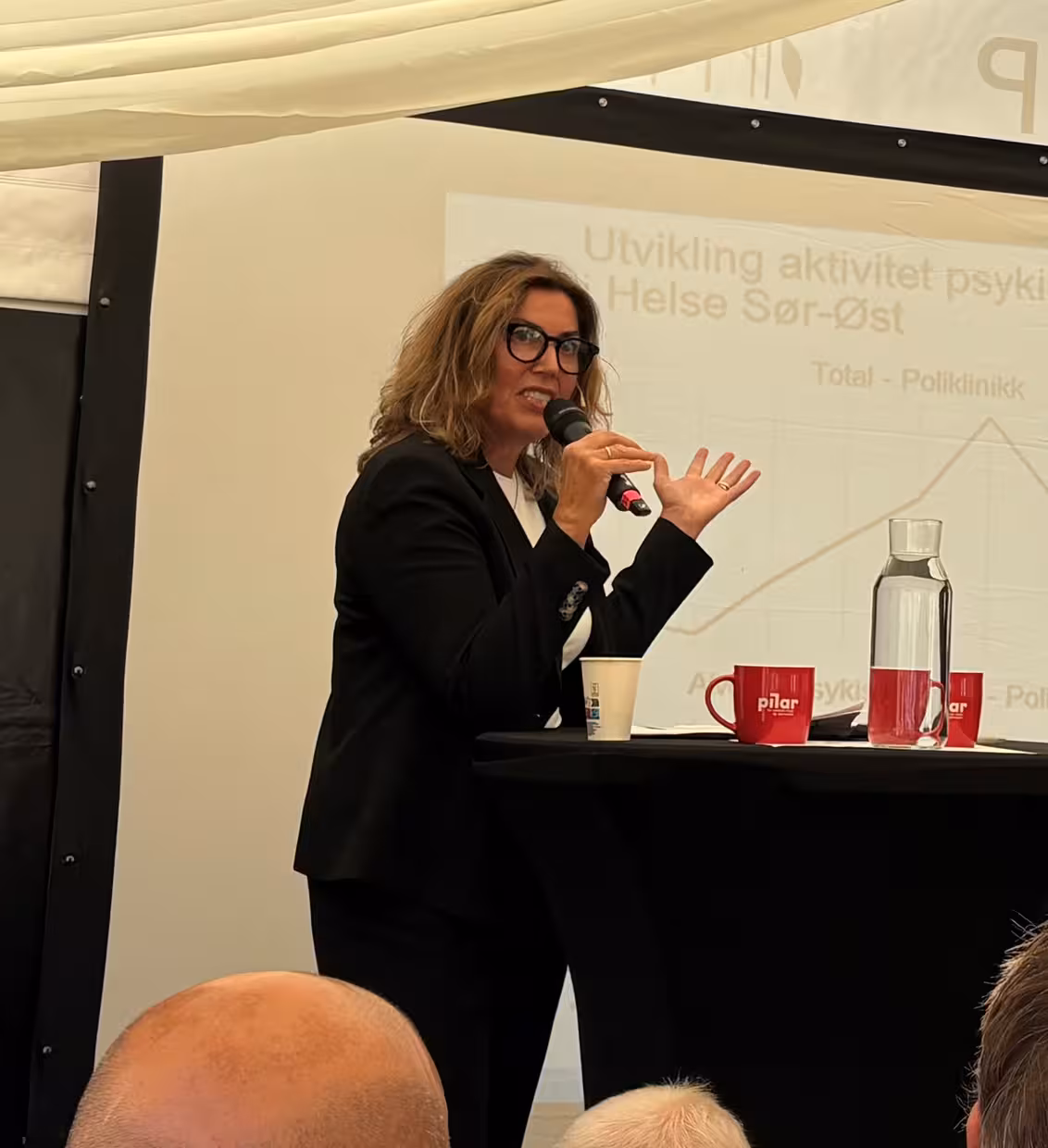 Bilde av Cecilie Skule foran talerstol
