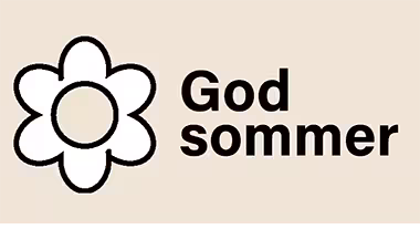 Tegning av blomst og hilsenen "God sommer"